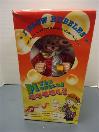 Vintage The Musical Bubbly Clown Toy
