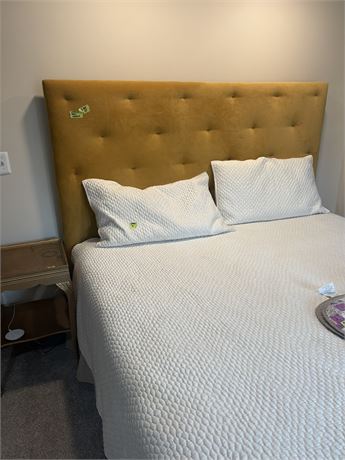 King Size Fabric Headboard and Frame, Bedding Not Included (Upstairs)