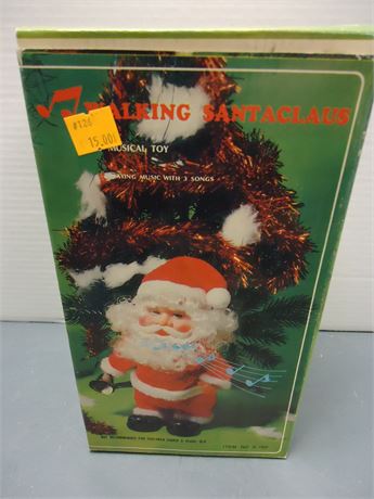 Vintage Walking Musical Santa Claus