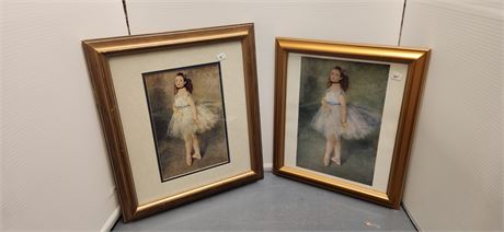 Wood Framed Ballerina Paintings