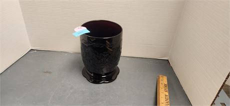 Princess House Fantasia Ruby Red Heavy Pillar Candle Holder