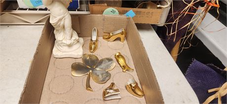 Lot Of Glassware. One Shoe Is Broken