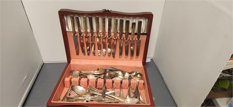 Lot Of Rogers & Oneida & Misc. Flatware And Storage Case
