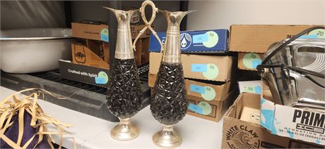 F.lli Beccaro-Acqui Crystal Silver Plated Italian Pitchers