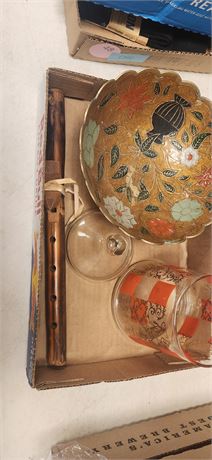 Metal Bowl & Glass storage container