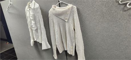 Allison Taylor Long Sleeve Shirt & United States Sweaters White Sweater. Size XL