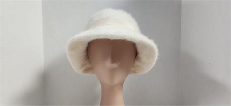 Vintage White Kangol Design Hat. Display Head Not Included