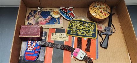 Vintage Sew On Patches & Golfer Scorer & Misc. Items