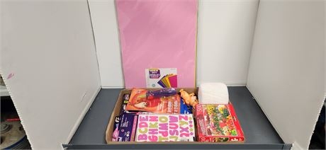 Lot Of Misc. Craft Items & Pez Candy Pen & 500 Pc. Puzzle & Misc.
