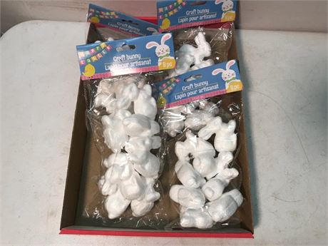 4 Packs of 8 Easter Craft Bunnies