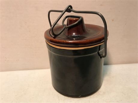 Stoneware Cheese Jar Crock with Clamp Lid