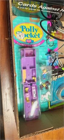 Polly Pocket Stable On Go Toy & Cards Against Humanity & Misc. Items