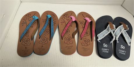 Amanda Blu Flip Flops Size 7 & SO Comfy Foam Flip Flops Size ?