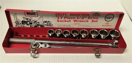 Craft Industrial Tools Socket Wrench Set & Case. Not Complete