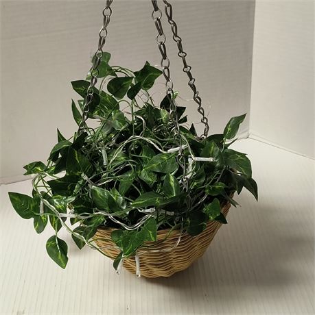 Hanging Flower Basket With Artificial Plant