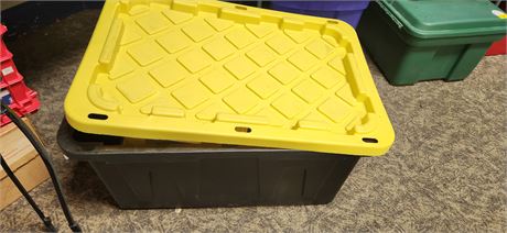 Lot Of Crafts & Storage Tote With Lid