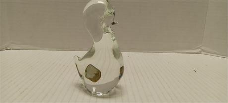Glass Duck Paperweight