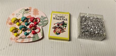 Mushroom Straw Toppers & Creative Whack Pack & Diamond Confetti