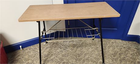 Small Folding Metal Desk With Shelf