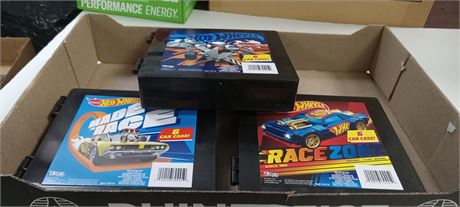 Three Hot Wheels Cases with Eighteen Cars