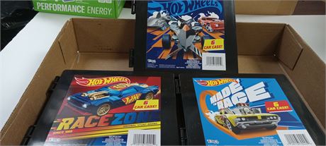 Three Hot Wheels Cases with Eighteen Cars