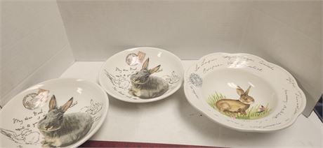 3 rabbit bowls