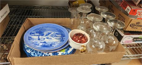 Pioneer Woman Plates & Various Glassware