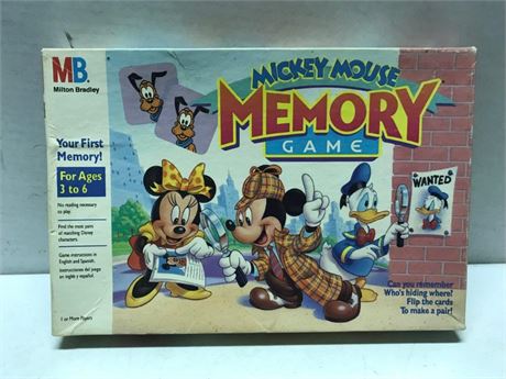 1990 Milton Bradley Mickey Mouse Memory Game