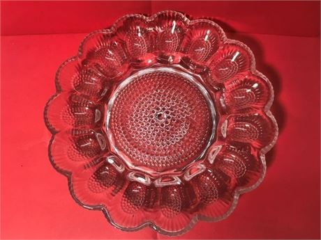 Heavy Deviled Egg Glass Plater