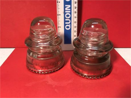 2 No.14 Hemingway Glass Insulators