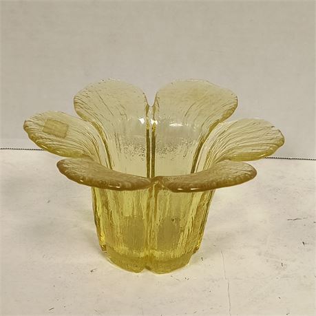 Vintage Viking Yellow 6 Petal Flower Votive Candle Holder