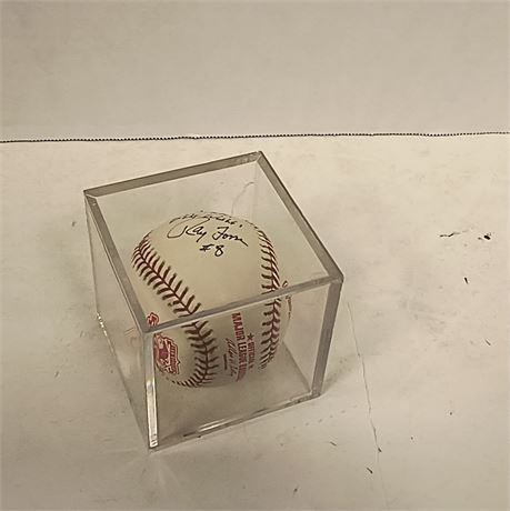 Signed Major League Baseball In Display Case