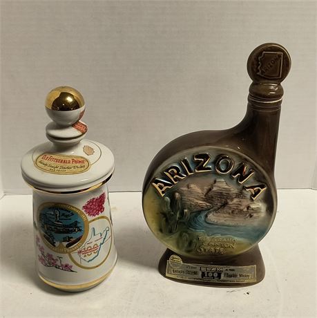 2 Decorative Whiskey Bottles