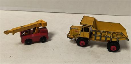 1969 Matchbox Iron Family Crane & Matchbox Lesney King Size Foden Dumper Truck