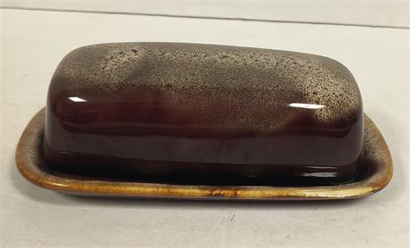 Brown Drip Glaze Covered Butter Dish