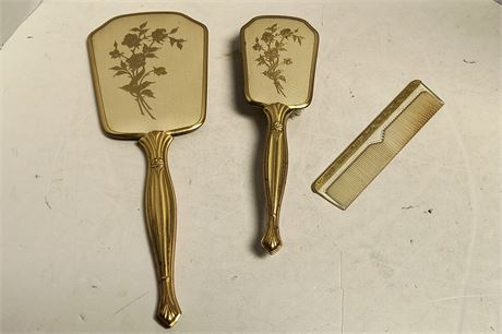 Vintage Brush & Comb & Mirror Set