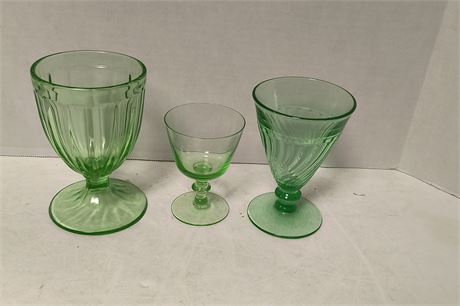 Lot Of Green Glassware