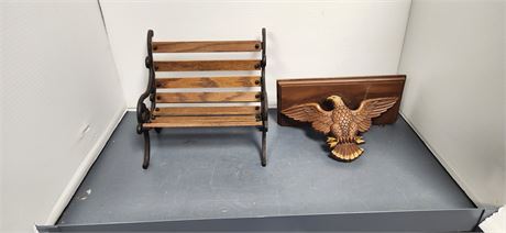 Eagle shelf and small bench