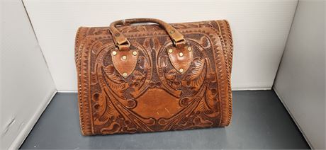 Vintage Leather Bowling Ball Bag. Sides Of Bag Need Stitched Together