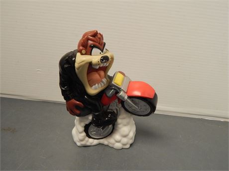 Taz On A Motorcycle. Has Hole In Back Of Statue