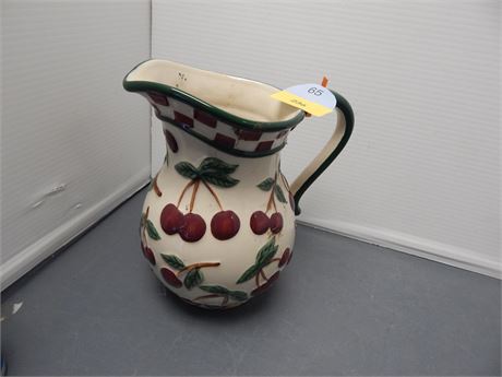Cherry Ceramic Drink Pitcher