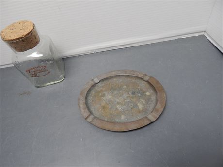 Vintage Hersey's Glass Jar & Vintage Ashtray