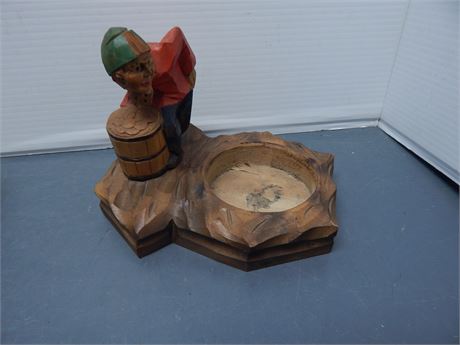 German Wood Carved Ashtray