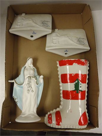 LLADRO Collector's Society Plaques Featuring Don Quixote & Religious Statue
