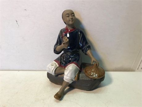 MudMan Man Sitting on Rock Pottery
