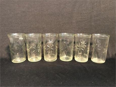 Set of 6 Anchor Hocking Atomic Starburst Jelly Jar