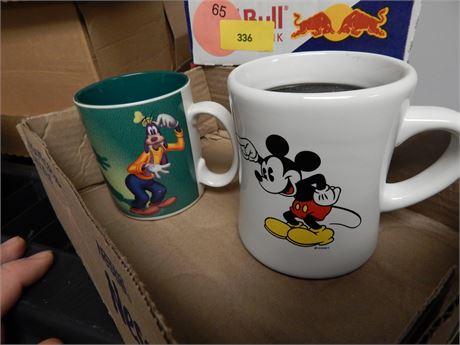 Mickey Mouse & Goofy Coffee Cups