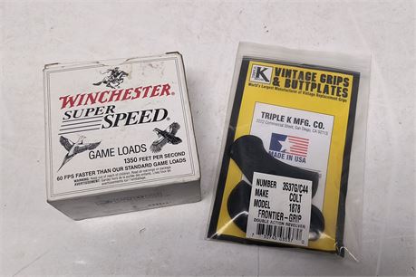 Winchester Super Speed Game Shells & Triple K Vintage Grip & Gun Butt Plate