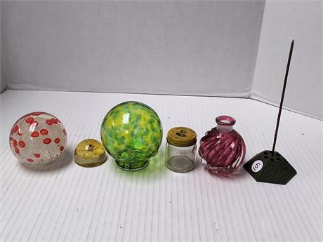 Glass Paper Weights & Misc. Items