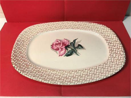Taylor Smith Taylor Conversation Gold Rose Platter Plate